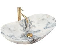 Rea VASQUE À POSER ROYAL GRANIT MAT Lavabo Salle de Bain 605 x 360 x 160 mm en Céramique (Gris, imitation de marbre)