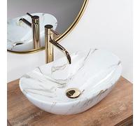 Rea VASQUE À POSER Royal Mini Aiax Shiny Lavabo Salle de Bain 480 x 305 x 145 mm en Céramique (blanc)