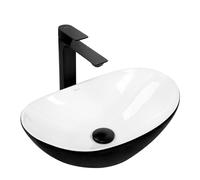 Rea Vasque à poser Royal Mini Black White Lavabo Salle de Bain 480 x 305 x 145 mm en Céramique (noir/blanc)