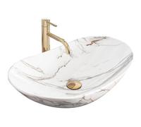 Rea VASQUE À POSER ROYAL SHINY AIAX Lavabo Salle de Bain 605 x 360 x 160 mm en Céramique (Multicolore, imitation de marbre)