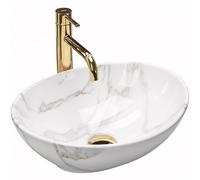 Rea Vasque à poser Sofia Shiny Aiax Lavabo Salle de Bain 410 x 345 x 150 mm en Céramique (imitation de pierre)
