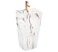 Rea VASQUE AUTOPORTANTE ARIS MARBLE Lavabo Salle de Bain 37,5 x 44 x 83 cm en Céramique (Gris clair)