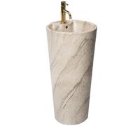 Rea VASQUE AUTOPORTANTE BLANKA NATURAL MATT Lavabo Salle de Bain 40 x 40 x 85 cm en Céramique (Gris clair)