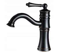 Robinet de lavabo sur pied vintage noir vieilli
