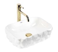 Rea Zamia lavabo 43x30 cm rectangulaire à poser blanc brillant REA-U3537