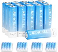 REACELL 16x Piles Rechargeables AA 2800mAh 1,2V Batterie Rechargeable 1200 Cycles Accu de Haute Capacité avec Boîtes de Piles