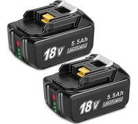 REACELL 2Pcs 18V 5.5Ah Batterie de Rechange pour Makita 18V Batterie LI-ION BL1850 BL1860 BL1840 BL1845 BL1830 BL1850B BL1860B LXT-400 194204-5 194205-3 avec Indicateur LED