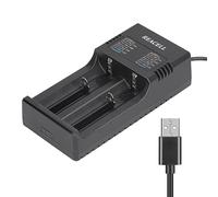 REACELL Chargeur Accu 18650, Chargeur Batterie Universel Charge Rapide pour Piles Rechargeable Li-ION 3,7 V 18650 18490 18350 17670 17500 16340 14500 avec Câble USB