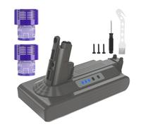 REACELL V10 Batterie Compatible pour Dyson V10 SV12 Aspirateur + 2 filtres | Compatible avec Dyson V10 Cyclone Animal Absolute Motörhead Fluffy Total Clean
