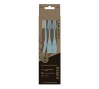Reach Clean World Lot de 3 brosses à dents à base de plantes, poils souples, végétaliennes, emballage recyclable