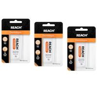 Reach Dentotape Lot de 3 fils dentaires cirés avec surface de nettoyage extra large pour grands espaces entre les dents, non aromatisé, 91,4 m