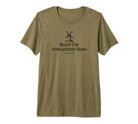 Reach The Unreachable Stars Don Quichotte Impression Noire T-Shirt Haut de Gamme