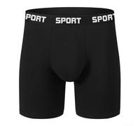 ReachMall Boxer élégant à jambes longues pour homme Sous-vêtements confortables pour un style de vie actif (M Noir)