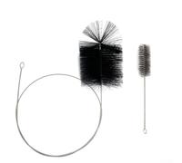 ReachMall Brosse de cheminée en acier inoxydable avec manche télescopique pour nettoyage en profondeur de tuyaux, four de ventilation, barbecue et outil d'entretien (300 x 40 mm)