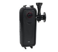 ReachMall Cadre de griffe extensible pour Insta360 X4 Air, support vertical horizontal en silicone avec adaptateur, double griffe pour lumière de micro, noir