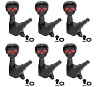 ReachMall Chevilles d'accordeur de guitare scellées en forme de tête de mort pour basse, violon, ukulélé, noir, 1,75 cm (noir 6R)