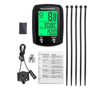 ReachMall Compteur de vitesse filaire LCD Odomètre étanche rétro-éclairage écran installer pour la plupart des modèles de vélo Ordinateur de cyclisme Noir