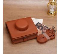 ReachMall Étui de protection en cuir PU pour Instax Wide EVO - Avec bandoulière - Gris