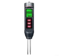 ReachMall Humidimètre numérique 3 en 1 avec écran LCD rétroéclairé pour intérieur et extérieur - Mesure l'humidité, la température et la conductivité - Sonde de 60 mm - Noir