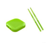 ReachMall Kit de batterie électrique compact avec poche d'air - Simulation de caisse claire double zone Cadre pliable pour enfants Têtes en maille silencieuse Noir 36 x 12 cm (A-vert)
