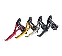 ReachMall Levier de frein pliable léger en alliage d'aluminium CNC portée réglable pour vélo de route V Brake C 22,2 mm guidon noir, argent, rouge, or