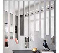 ReachMall Lot de 10 autocollants muraux en acrylique pour chambre à coucher, salon, salle à manger (argenté)