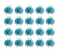 ReachMall Lot de 20 commutateurs de clavier à profil bas 5 broches linéaire bleu pour la saisie de bureau Configuration filaire Matériau PC Durée de vie 80 millions