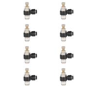ReachMall Lot de 8 connecteurs de contrôle du débit d'air de 6 mm à 5 mm - Vannes à poussoir en plastique cuivre anti-fuite pour systèmes pneumatiques et outils industriels