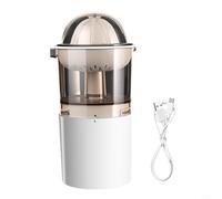 ReachMall Presse-agrumes électrique, sans fil, portable, blanc, avec USB, grande capacité, 2 vitesses, lames en acier inoxydable, passe au lave-vaisselle, 2023