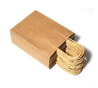 ReachMall Sacs en papier compostables avec poignées, sacs artisanaux durables pour le shopping (marron, 21 x 11 x 27 cm)