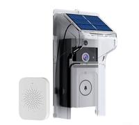 ReachMall Sonnette vidéo WiFi sans Fil, caméra de Sonnette à énergie Solaire avec Couvercle étanche, interphone bidirectionnel, Surveillance Fil Camera Exterieur Etanche(A)