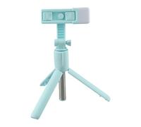 ReachMall Trépied à selfie sans fil, rotation à 360° avec lumière de remplissage et télécommande, 70 cm extensible pour iPhone, Samsung, Xiaomi, Huawei, noir