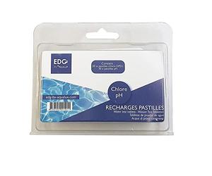 Réactif Pastilles pour Trousse Analyse Eau Piscine - pH (Phénol Rouge) / Chlore (DPD1) - Boîte Recharge de 2 x 30 pastilles - Qualité Pro - EDG