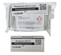 Réactifs phosphates HR n° 1 et 2 pour PoolLab 2.0 - Réactifs de mesure du phosphate (High Range 0-80 mg/l (ppm)) - Durée de conservation : 2 ans - 50 tests (50 tampons en poudre + 50 comprimés)