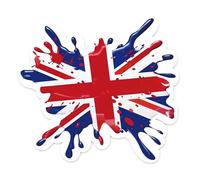 Reactive Brands (Paquet de 2) Effet 3D Union Jack Car Splat - Autocollant en vinyle imperméable - Rétro Splash Van Car Bike Decal Flag Stickers Ordinateur portable Tablette Casque