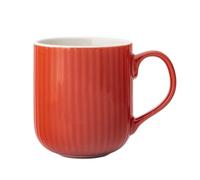 Reactive Fusion Tasse à café et à thé en porcelaine - Motif rayures - 400 ml - Rouge - Corail