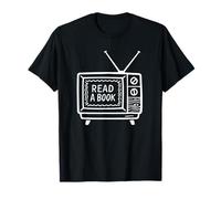 Read A Book Vintage TV Retro Reading Humour Tattoo T-Shirt