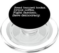 Read Banned Books Drink Coffee Fight Fascism Save Democracy PopSockets PopGrip pour MagSafe