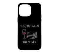 Read Between The Wines Minimal Book Lover Wine Humour Reader Coque pour iPhone 14 Pro Max