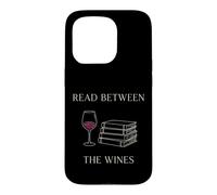 Read Between The Wines Minimal Book Lover Wine Humour Reader Coque pour iPhone 15 Pro