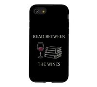 Read Between The Wines Minimal Book Lover Wine Humour Reader Coque pour iPhone SE (2020) / 7/8