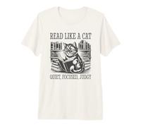 Read Like A Cat T-Shirt Haut de Gamme