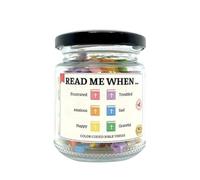 Read Me When Bible Verses dans un bocal en verre | Verre à code couleur avec versets de la Bible, cartes d'écriture, verre de prière avec inscriptions pour lire les émotions et