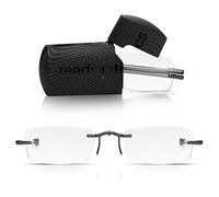 Read Optics Lunettes de lecture pliantes compactes, lunettes sans monture pliantes qui se glissent facilement dans un sac ou une poche, correction de +1 à +3,5