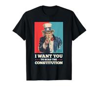 Read The Constitution Patriotic Study The US Constitution T-Shirt Graphique avec Valeur, Homme, Noir, M