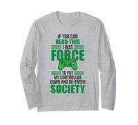 Read This Force Society Gamer Humor Statement Manche Longue