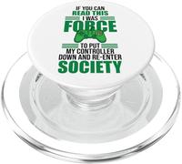 Read This Force Society Gamer Humor Statement PopSockets PopGrip pour MagSafe