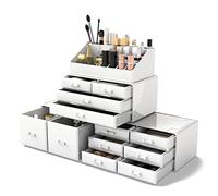 READAEER Organisateur de maquillage organisateur cosmétique (12D, blanc)