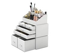 READAEER Organisateur de maquillage organisateur cosmétique (6D, blanc)