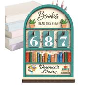 Reading Achievement Tally Board - Novel Completion Indicator for Study Habits | Solid with Manual Tiles Measurement System, Tabletop Library Accessory for Home Learning Spaces 7.08x6.29 in